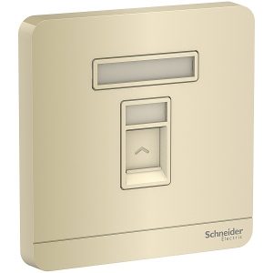Bộ ổ cắm điện thoại đơn màu vàng E8331RJS4_WG_G19 Schneider