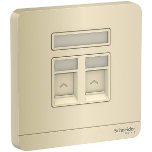Bộ ổ cắm mạng cat5e đôi màu vàng E8332RJS5_WG_G19 Schneider