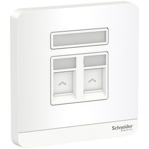 Bộ ổ cắm mạng cat5e đôi màu trắng E8332RJS5_WE_G19 Schneider