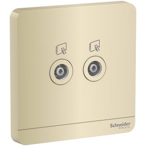 Bộ ổ cắm TV đôi màu vàng E8332TV_WG_G19 Schneider