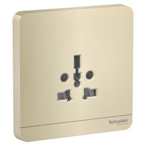 Bộ ổ cắm đơn đa năng 16A màu vàng E83426TS_WG_G19 Schneider