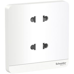 Bộ ổ cắm đôi 2 chấu 10A màu trắng E83426U2_WE_G19 Schneider