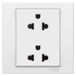 Bộ ổ cắm đôi 3 chấu 16A trắng KB426UES2_WE_G19 Schneider