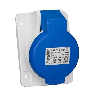 Ổ cắm gắn âm dạng nghiêng IP44 4P 400V , 3P 400V , 2P 230V PKF16F423 Schneider