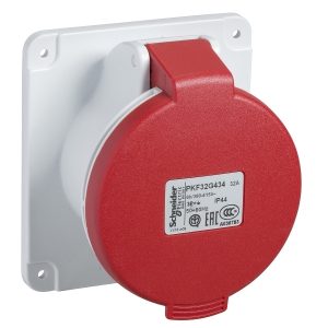 Ổ cắm gắn âm dạng thẳng 4P + E 400V IP44 PKF16G435 Schneider