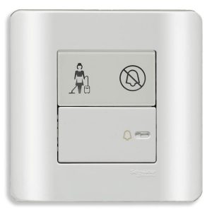 Bộ công tắc chuông “Không làm phiền”,”Xin dọn phòng” màu trắng E8431BPDM_G19 Schneider
