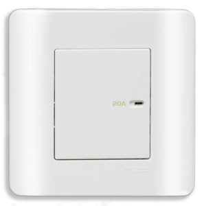 Bộ công tắc đơn 2 cực 20A màu trắng E8431D20_G19 Schneider
