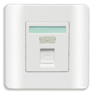 Bộ ổ cắm mạng cat5e đơn màu trắng E8431RJS_5_G19 Schneider