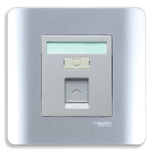 Bộ ổ cắm mạng cat5e đơn màu xám E8431RJS_5_SA_G19 Schneider