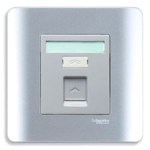 Bộ ổ cắm điện thoại đơn màu xámE8431RJS4_SA_G19 Schneider