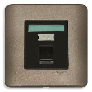 Bộ ổ cắm điện thoại đơn màu đồng E8431RJS4_SZ_G19 Schneider