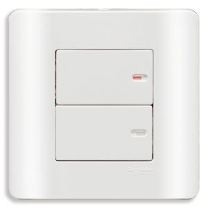Bộ công tắc đôi 2 chiều 16A màu trắng E8432_2_G19 Schneider