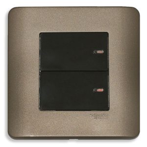 Bộ công tắc đôi 2 chiều 16A màu đồng E8432_2_SZ_G19 Schneider