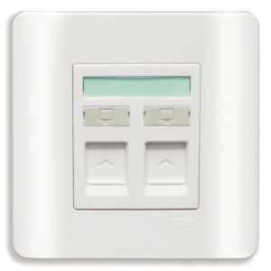 Bộ ổ cắm mạng cat5e đôi màu trắng E8432RJS_5_G19 Schneider