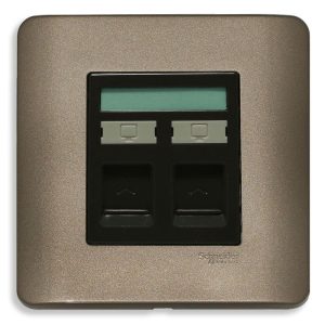 Bộ ổ cắm mạng cat5e đôi màu đồng E8432RJS_5_SZ_G19 Schneider