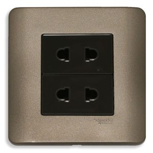 Bộ ổ cắm đôi 2 chấu 10A màu đồng E84426U2_SZ_G19 Schneider