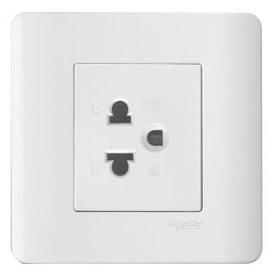 Bộ ổ cắm đơn 3 chấu 16A màu trắng E84426UESTR_WE_G19 Schneider