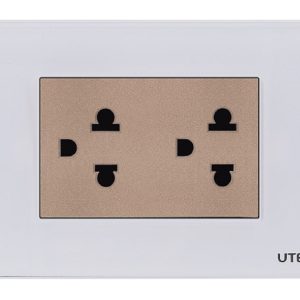 Bộ ổ cắm đôi US mặt kính