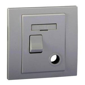 Bộ công tắc cầu chì có công tắc 13A màu bạc KB31DFSG_AS Schneider