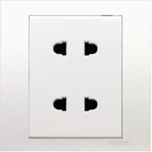 Bộ ổ cắm đôi 2 chấu 10A 250V KB426US2_WE_G19 Schneider