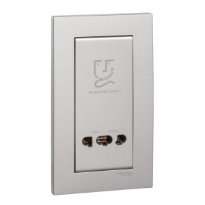 Bộ ổ cắm dao cạo râu màu xám bạc KBT727V_AS_G19 Schneider