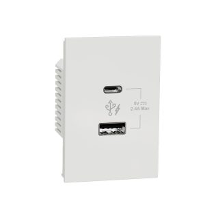 Ổ sạc USB type A+C, 2.4A, size 2S M3T_USB2_WE : AvatarOn A Schneider