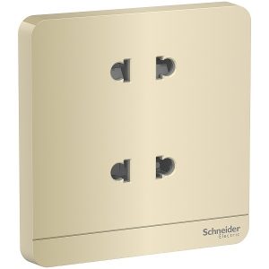 Bộ ổ cắm đôi 2 chấu 10A màu vàng E83426U2_WG_G19 Schneider