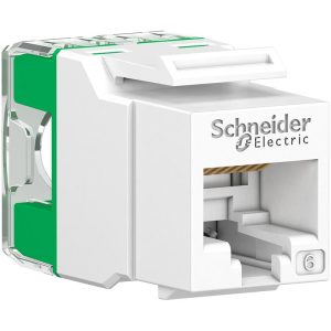Actassi S-110 Connector RJ45 Keystone Unshielded Cat6 White – bag x 1 VDIB17366UWE : thay thế cho VDIB17766UWE Schneider