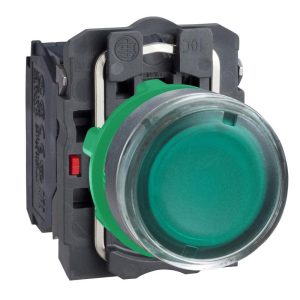 Dòng XB5 – Nút nhấn nhả XB5AW33G5 Illuminated push button, plastic, flush, green, Ø22, spring return, 110…120 V AC, 1 NO + 1 NC Schneider