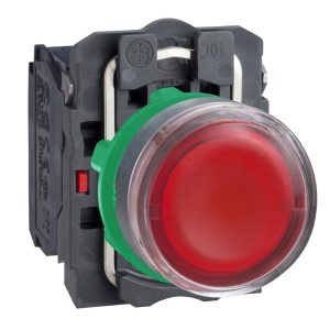 Dòng XB5 – Nút nhấn nhả XB5AW34B5 Illuminated push button, plastic, flush, red, Ø22, spring return, 24 V AC/DC, 1 NO + 1 NC Schneider