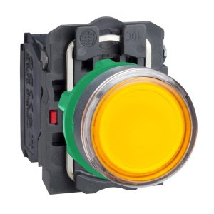 Dòng XB5 – Nút nhấn nhả XB5AW35B5 Illuminated push button, plastic, flush, orange, Ø22, spring return, 24 V AC/DC, 1 NO + 1 NC Schneider