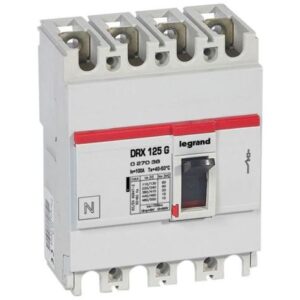 MCCB – DRX 125 – thermal magnetic – Icu 20 kA – 415 V~ – 4P – In 100 A – 027038 Legrand