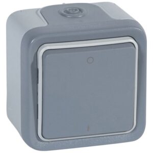 Công tắc đơn 2 cực 10A IP55 – Gắn nổi – Xám | 069717 Legrand