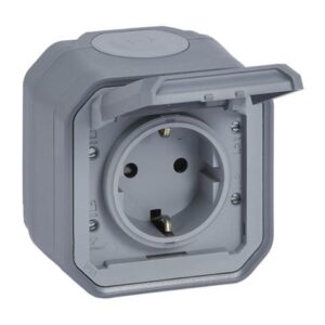 Bộ ổ cắm chuẩn Đức – IP55 – 16A 2P+E gắn nổi – Xám | 069733 Legrand