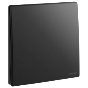 Nút nhấn Legrand Mallia Senses 1 gang 10A – Mặt đen xước | 281041BB Legrand