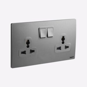 Ổ cắm đôi đa năng có công tắc – Dark Silver | 281122DS Legrand