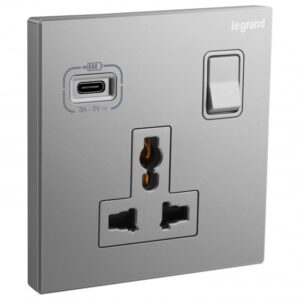 Ổ cắm đa năng có USB sạc type C Galion LEGRAND màu xám đậm 282485-C3 Legrand