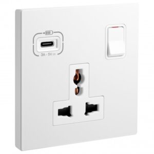 Ổ cắm đa năng có USB sạc type C Galion màu trắng 282485 Legrand