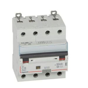 Cầu dao chống rò với bảo vệ quá tải (RCBO) -10kA -4P-400 V~ -16 A -30mA -AC – 411186 Legrand
