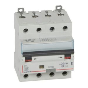 Cầu dao chống rò với bảo vệ quá tải (RCBO) -10kA -4P-400 V~ -20 A -30mA -AC – 411187 Legrand