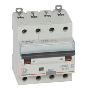 Cầu dao chống rò với bảo vệ quá tải (RCBO) -10kA -4P-400 V~ -25 A -30mA -AC – 411188 Legrand