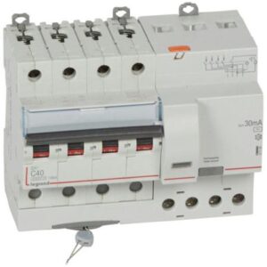 Cầu dao chống rò với bảo vệ quá tải (RCBO) -10 kA – 4P-400 V~ -40 A -30mA – 411190 Legrand