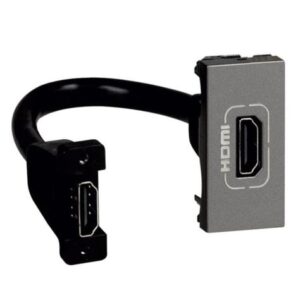 Ổ cắm HDMI Preconnected 1 module màu xám đậm 572596 Legrand