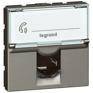 Ổ cắm điện thoại Arteor – RJ12 – 6 tiếp điểm – 2 module – magnesium – 572813 Legrand