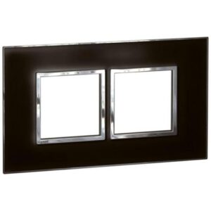 Mặt viền vuông 4 mô-đun (2×2), kính đen – 575083 Legrand