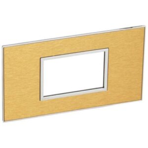 Mặt viền vuông 3 mô-đun cho ổ cắm cạo râu, kim loại mạ vàng – 576160 Legrand