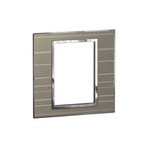 Mặt viền vuông 3 mô-đun, kính sọc xám – 576182 Legrand