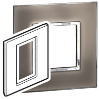 Mặt viền vuông 3 modules, màu kính xám – 576185 Legrand