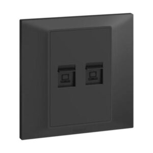 Ổ cắm mạng đôi RJ45 Cat.6 UTP màu xám antharatice Belanko 617792 Legrand