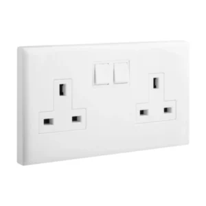 Ổ cắm đôi 3 chấu chuẩn Anh 2M có công tắc – Eloe | 618046 Legrand